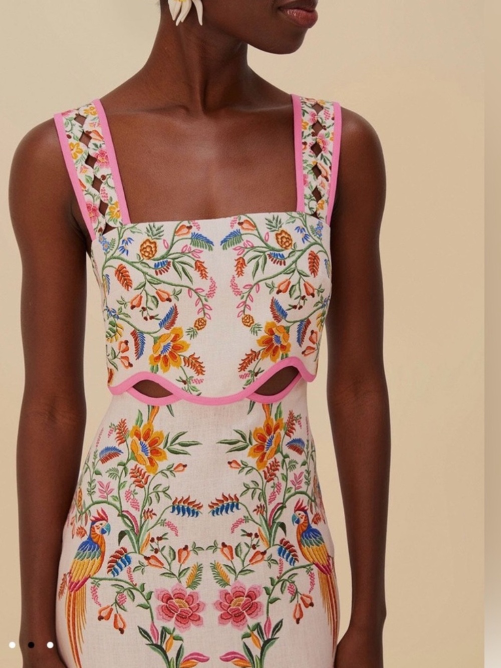FARM Rio Pink Delicate Forest Mini Dress - Picture 2 of 3
